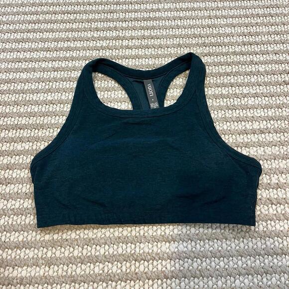 Vuori Elevation Racer Bra in Moss Heather - Picture 4 of 7
